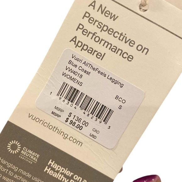 NWT Vuori all the feels leggings BLUE COAST Size S - Picture 5 of 5